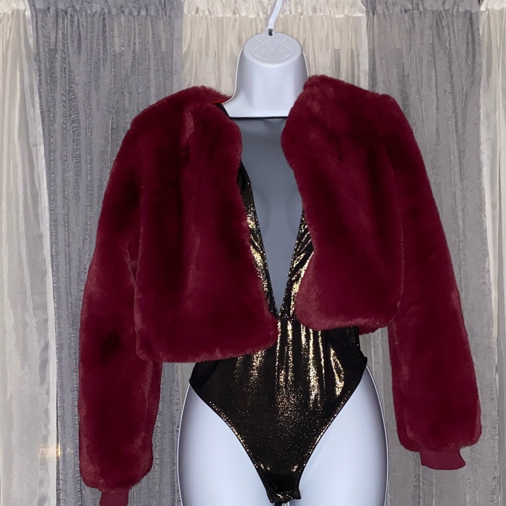 Crop Faux Fur Coat